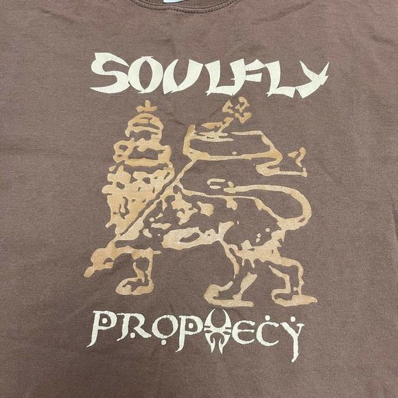 Gildan Other - Vintage Soulfly Prophecy Tour Band Rock Metal Brown T Shirt Mens Size XL